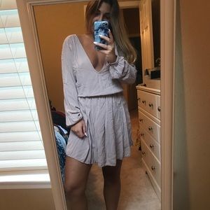 Brandy Melville long sleeve, tan, pleated dress!